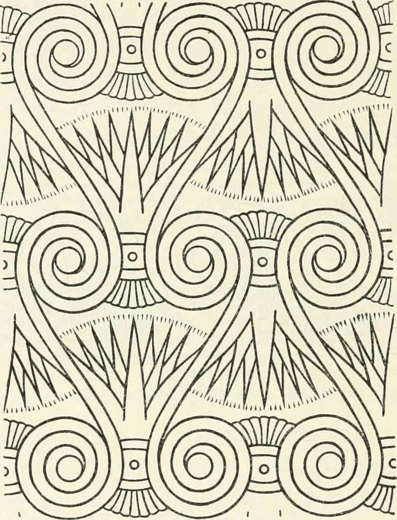 An illustration from Stilfragen : Grundlegungen zu einer Geschichte der Ornamentik, 1893, leaf 95