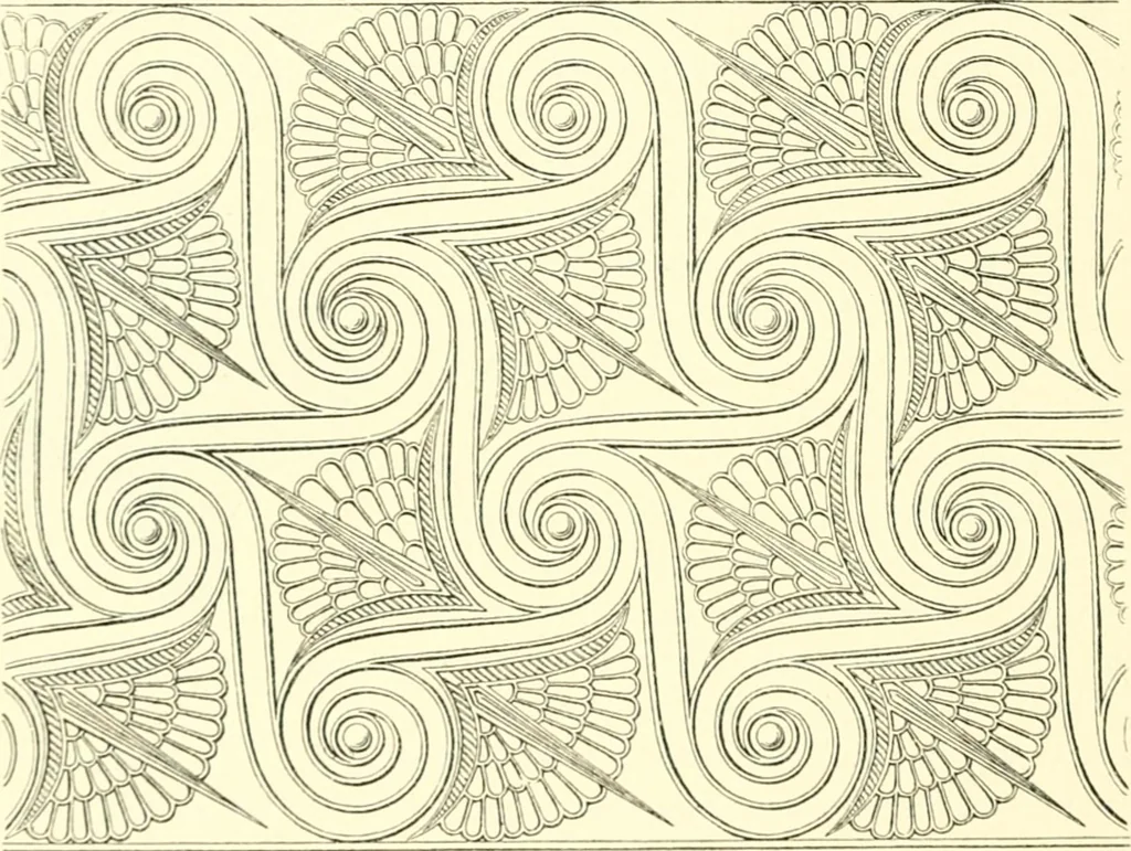 An illustration from Stilfragen : Grundlegungen zu einer Geschichte der Ornamentik, 1893, leaf 153