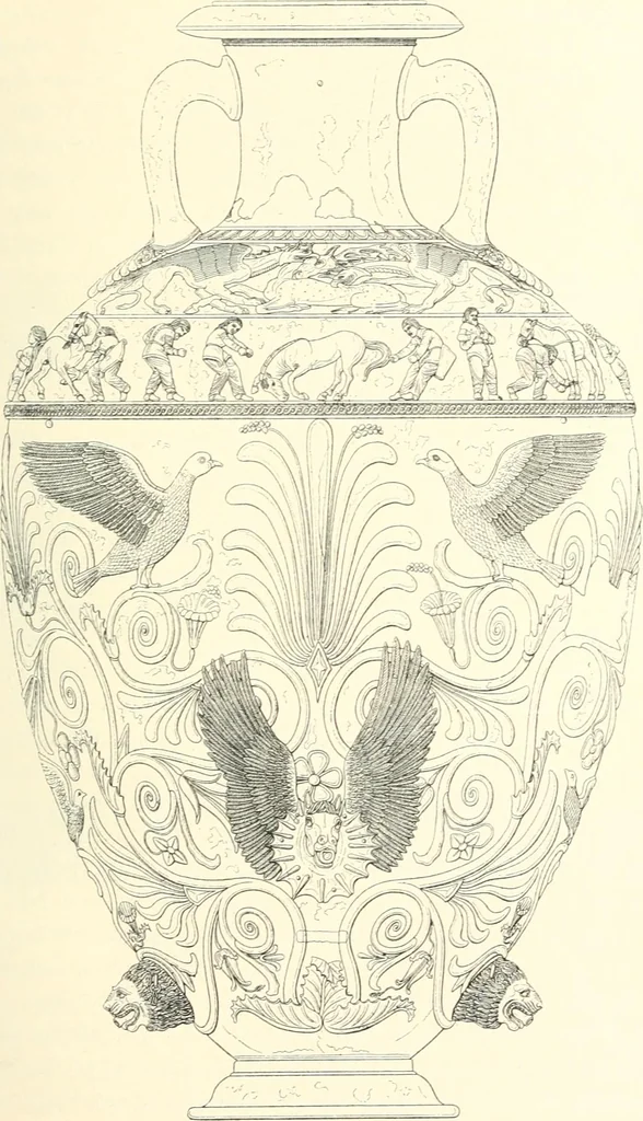 An illustration from Stilfragen : Grundlegungen zu einer Geschichte der Ornamentik, 1893, leaf 258