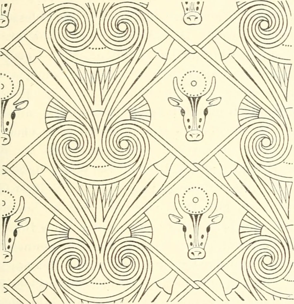 An illustration from Stilfragen : Grundlegungen zu einer Geschichte der Ornamentik, 1893, leaf 96