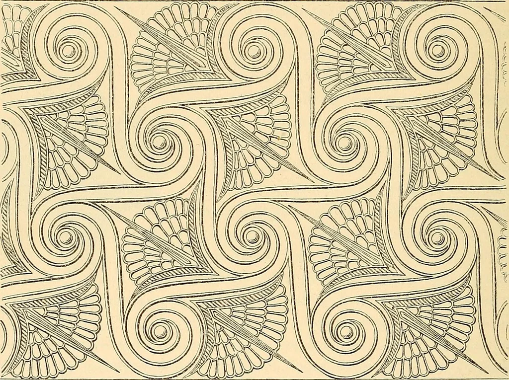 An illustration from Stilfragen : Grundlegungen zu einer Geschichte der Ornamentik, 1893, leaf 153
