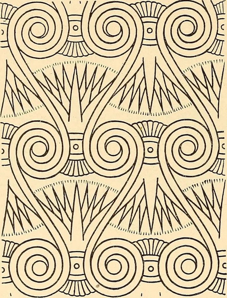 An illustration from Stilfragen : Grundlegungen zu einer Geschichte der Ornamentik, 1893, leaf 95