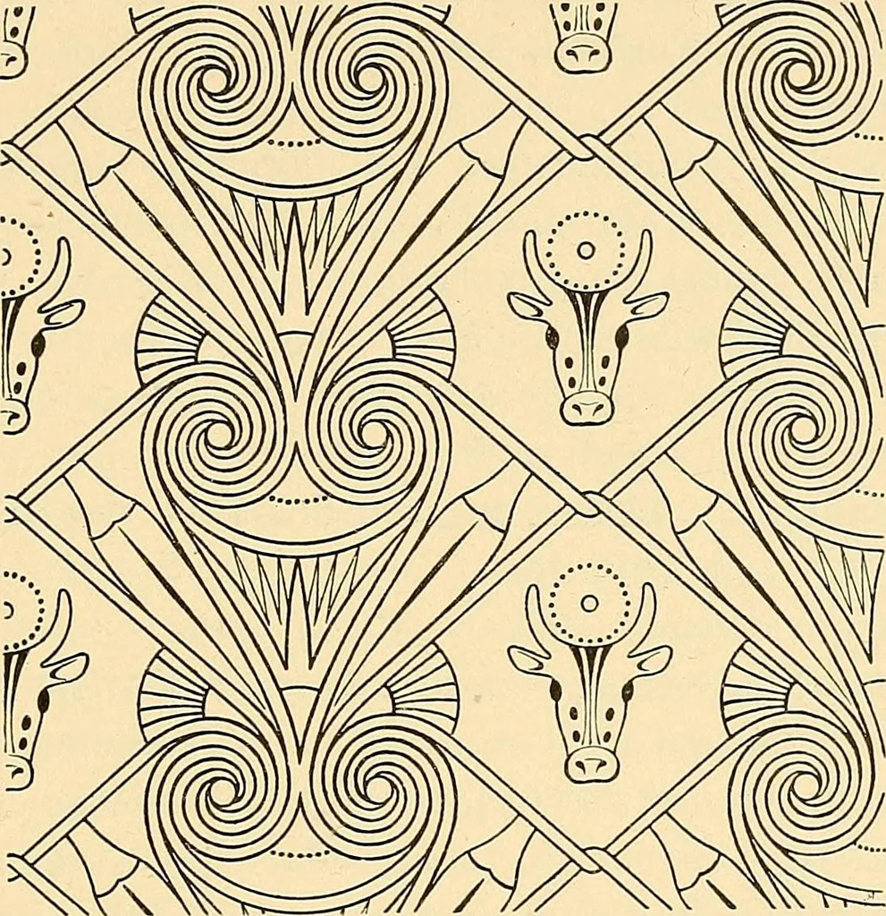 An illustration from Stilfragen : Grundlegungen zu einer Geschichte der Ornamentik, 1893, leaf 96