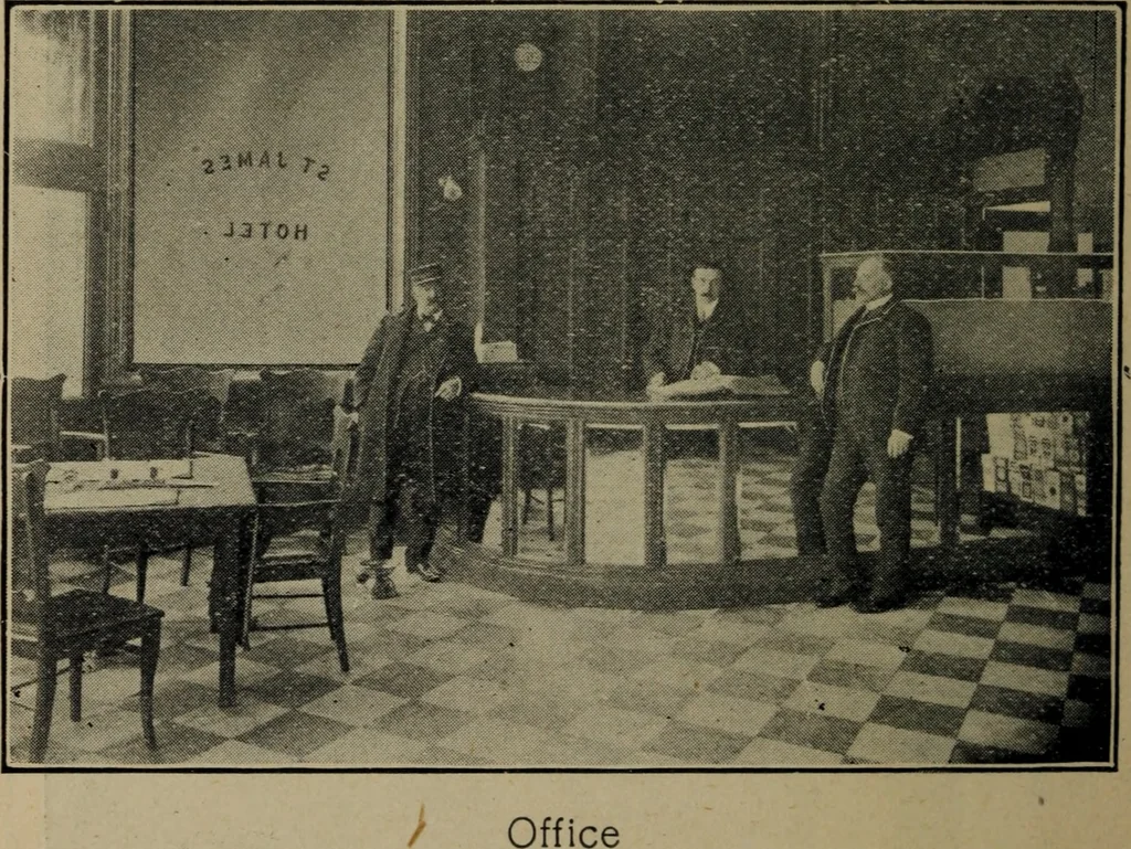 An illustration from St. James Hotel - two blocks from C.P.R. Depot, opposite G.T.R. depot, 1905, leaf 11