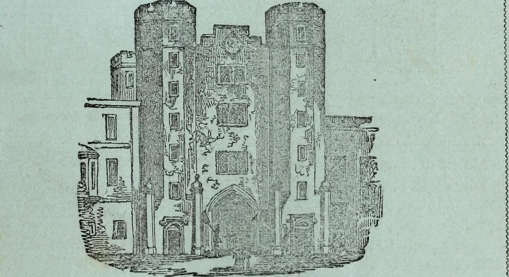 An illustration from The St. James's magazine, and heraldic and historical register, 1850, leaf 408
