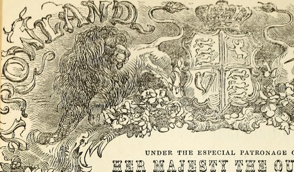 An illustration from The St. James's magazine, and heraldic and historical register, 1850, leaf 395