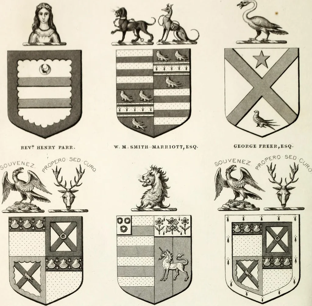 An illustration from The St. James's magazine, and heraldic and historical register, 1850, leaf 483