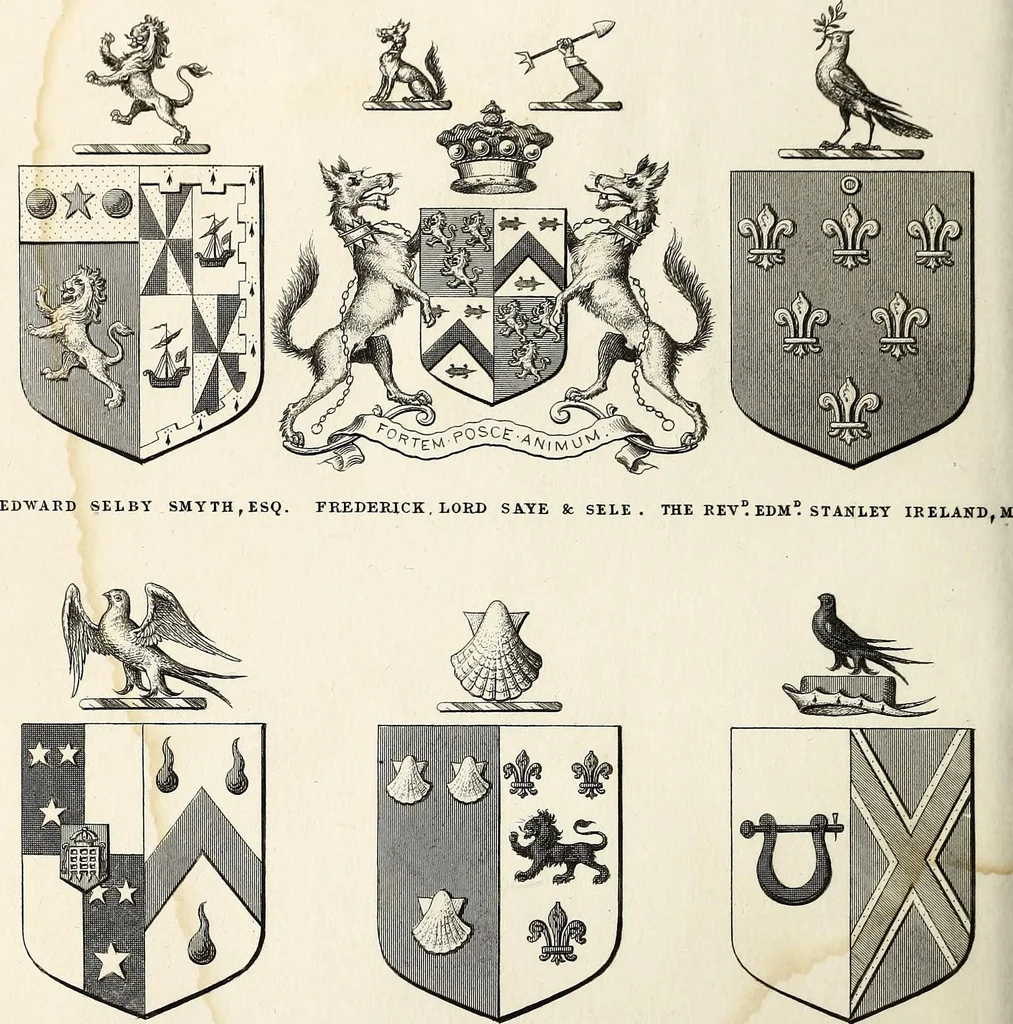 An illustration from The St. James's magazine, and heraldic and historical register, 1850, leaf 598