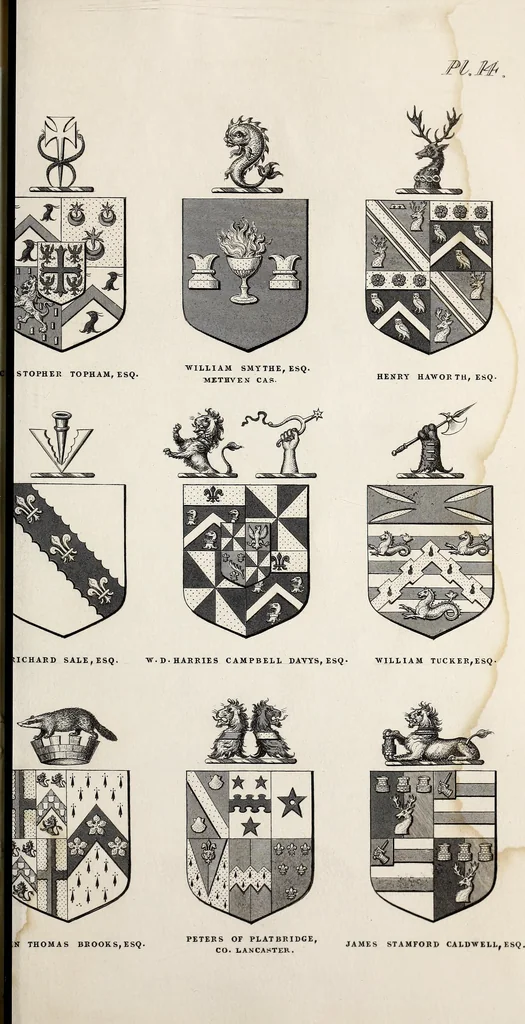 An illustration from The St. James's magazine, and heraldic and historical register, 1850, leaf 607