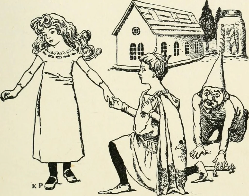 An illustration from St. Nicholas book of plays & operettas, 1905, leaf 110