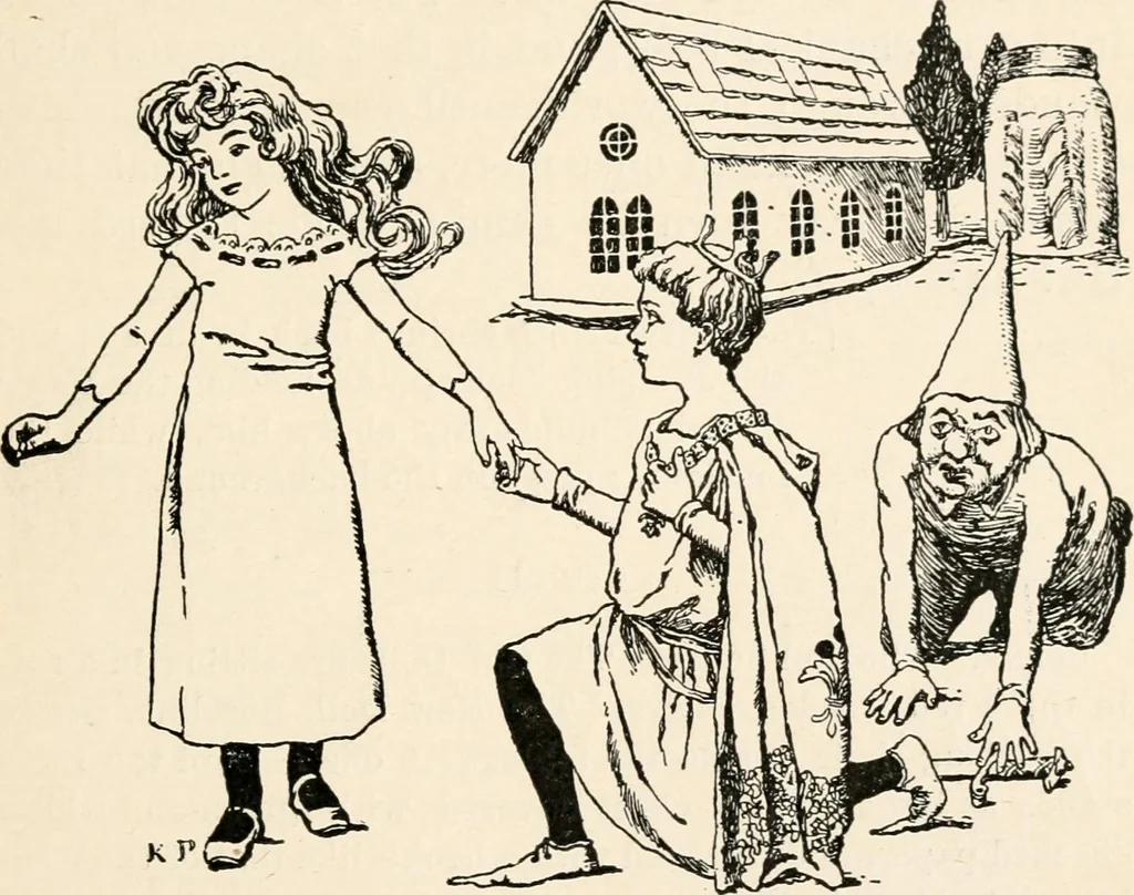 An illustration from St. Nicholas book of plays & operettas, 1900, leaf 108