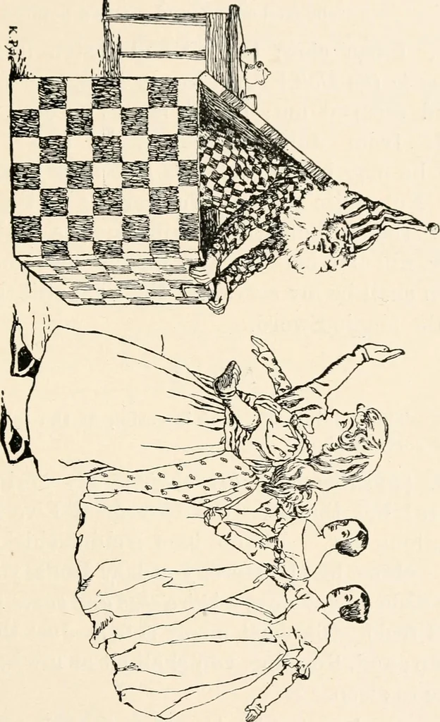 An illustration from St. Nicholas book of plays & operettas, 1900, leaf 112