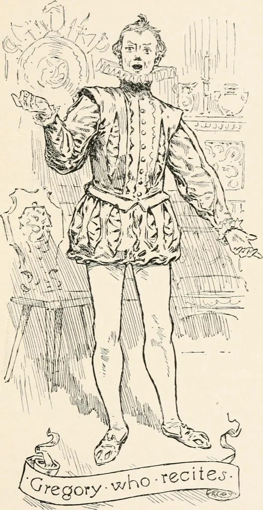 An illustration from St. Nicholas book of plays & operettas, 1900, leaf 152