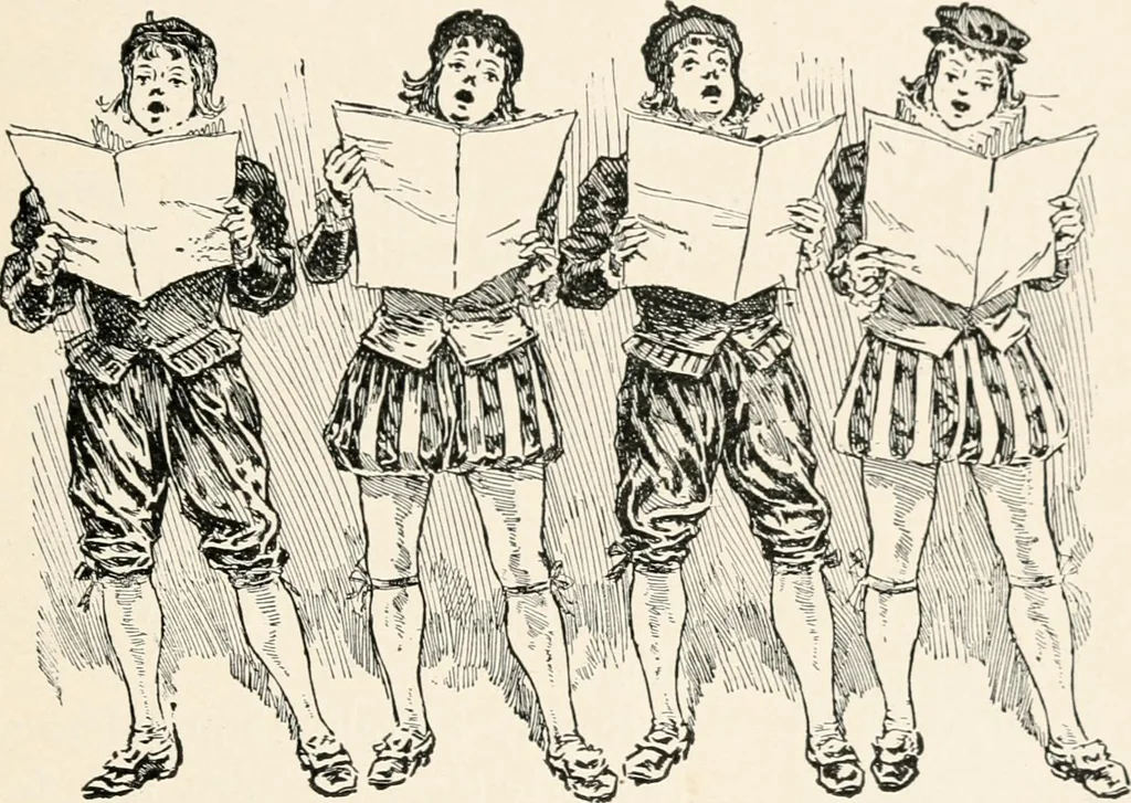 An illustration from St. Nicholas book of plays & operettas, 1900, leaf 160