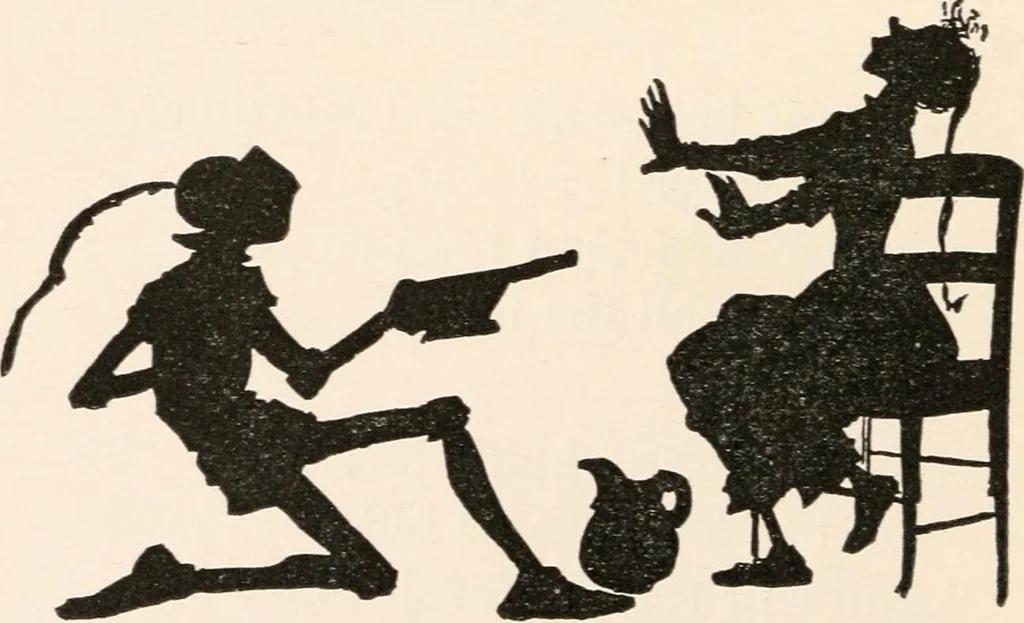 An illustration from St. Nicholas book of plays & operettas, 1900, leaf 21
