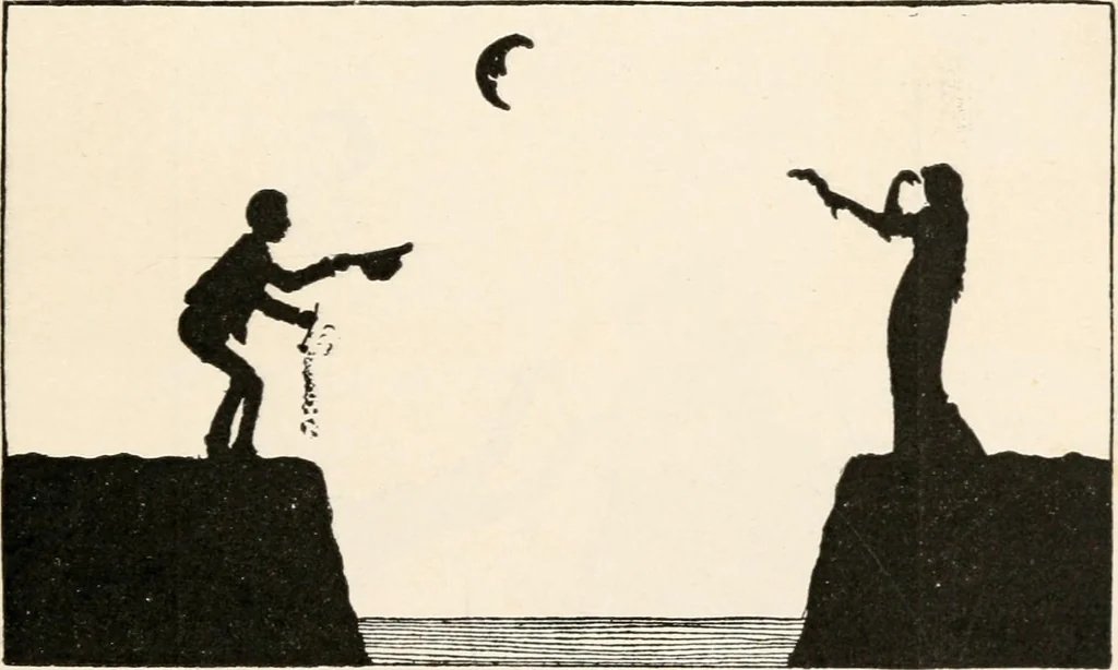 An illustration from St. Nicholas book of plays & operettas, 1900, leaf 98