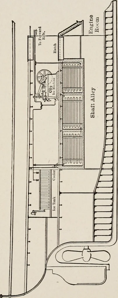 An illustration from Cold storage, heating and ventilating on board ship, 1911, leaf 32