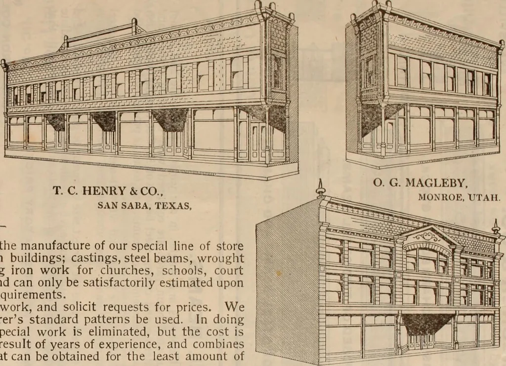 An illustration from Store fronts : our specialties: cast iron, steel, galvanized iron, woodwork, wrought iron., 1904, leaf 35