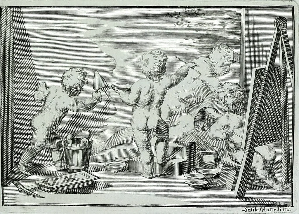 An illustration from Storia dell' Accademia clementina di Bologna, aggregata all'Instituto delle scienze e dell'arti, 1739, leaf 12