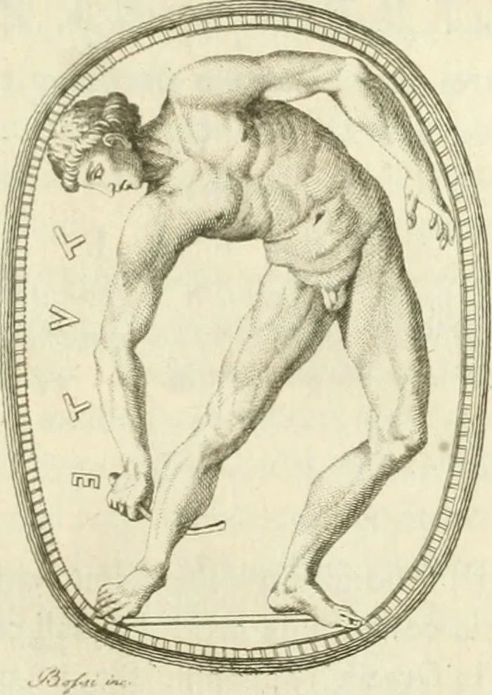 An illustration from Storia delle arti del disegno presso gli antichi, 1783, leaf 270