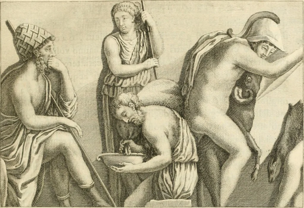 An illustration from Storia delle arti del disegno presso gli antichi, 1783, leaf 348