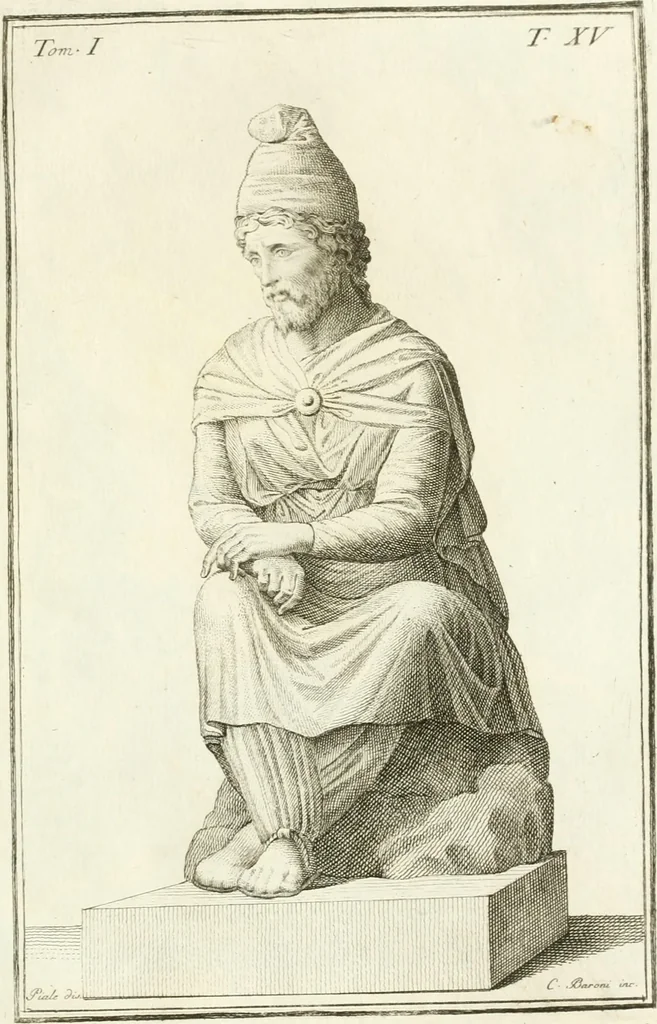 An illustration from Storia delle arti del disegno presso gli antichi, 1783, leaf 592
