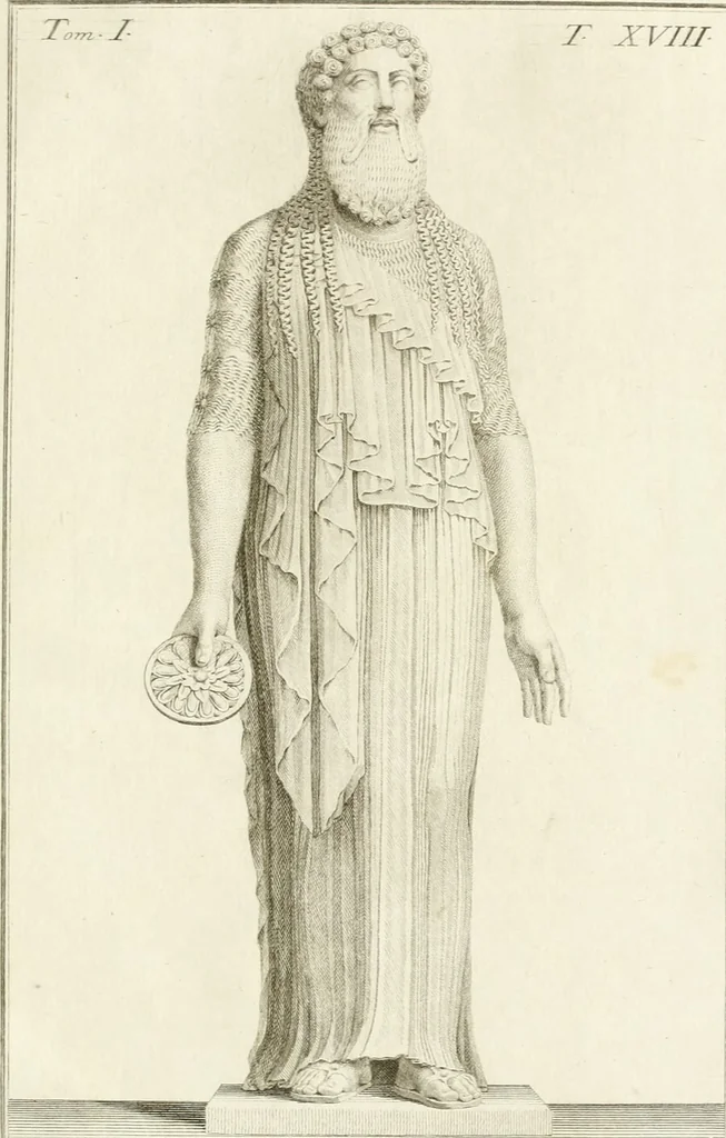 An illustration from Storia delle arti del disegno presso gli antichi, 1783, leaf 598