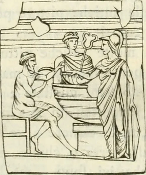 An illustration from Storia delle arti del disegno presso gli antichi, 1783, leaf 56