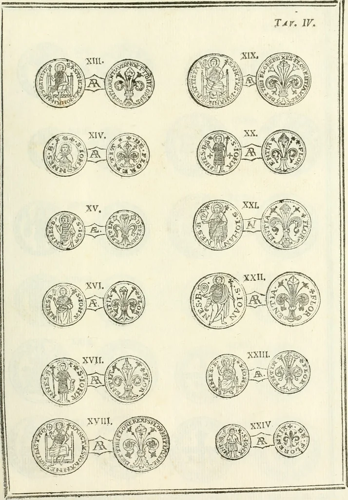 An illustration from Storia delle monete della repubblica Fiorentina, 1760, leaf 394