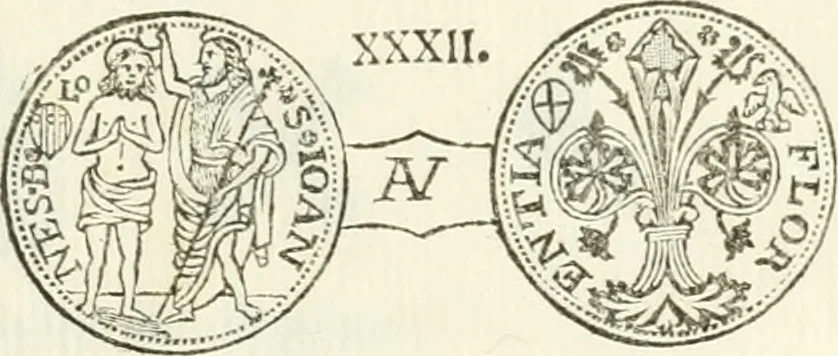An illustration from Storia delle monete della repubblica Fiorentina, 1760, leaf 396