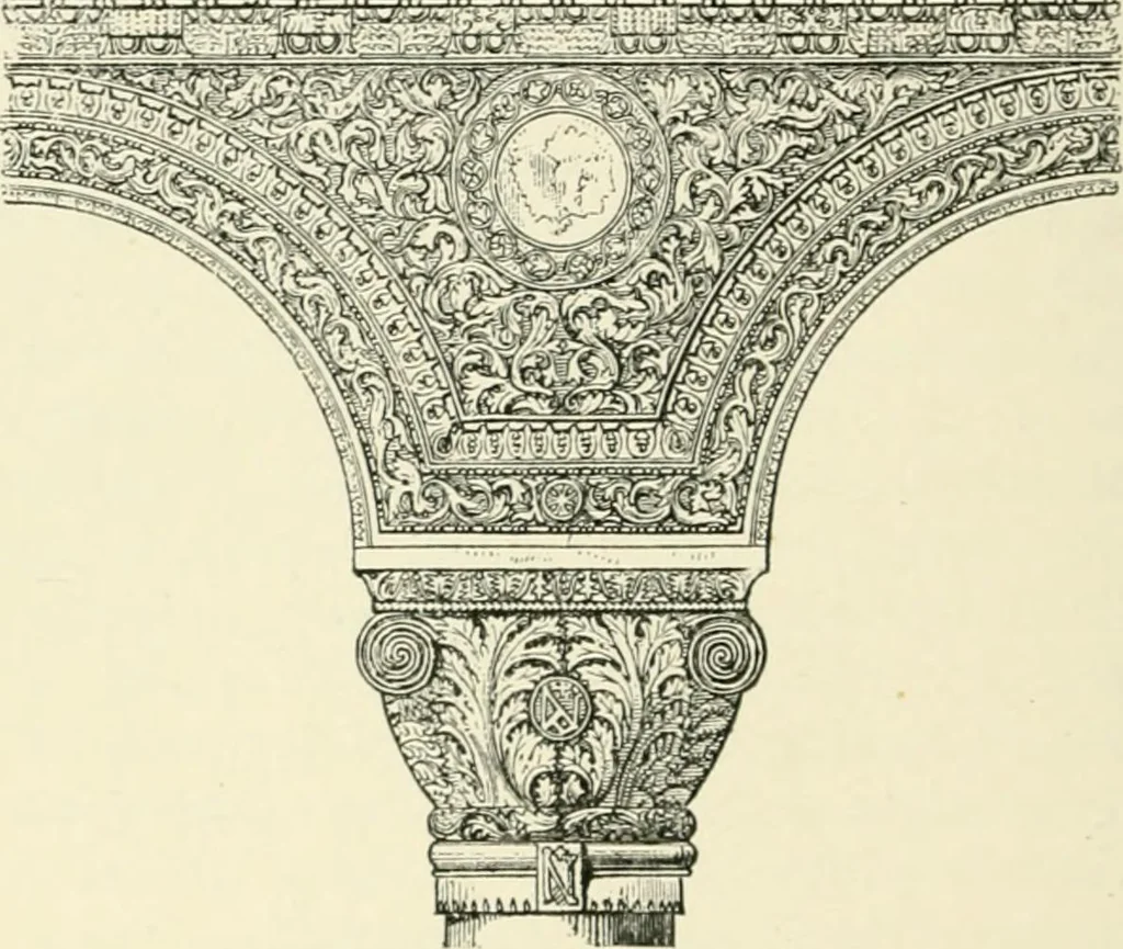 An illustration from The story of architecture: an outline of the styles in all countries, 1896, leaf 251