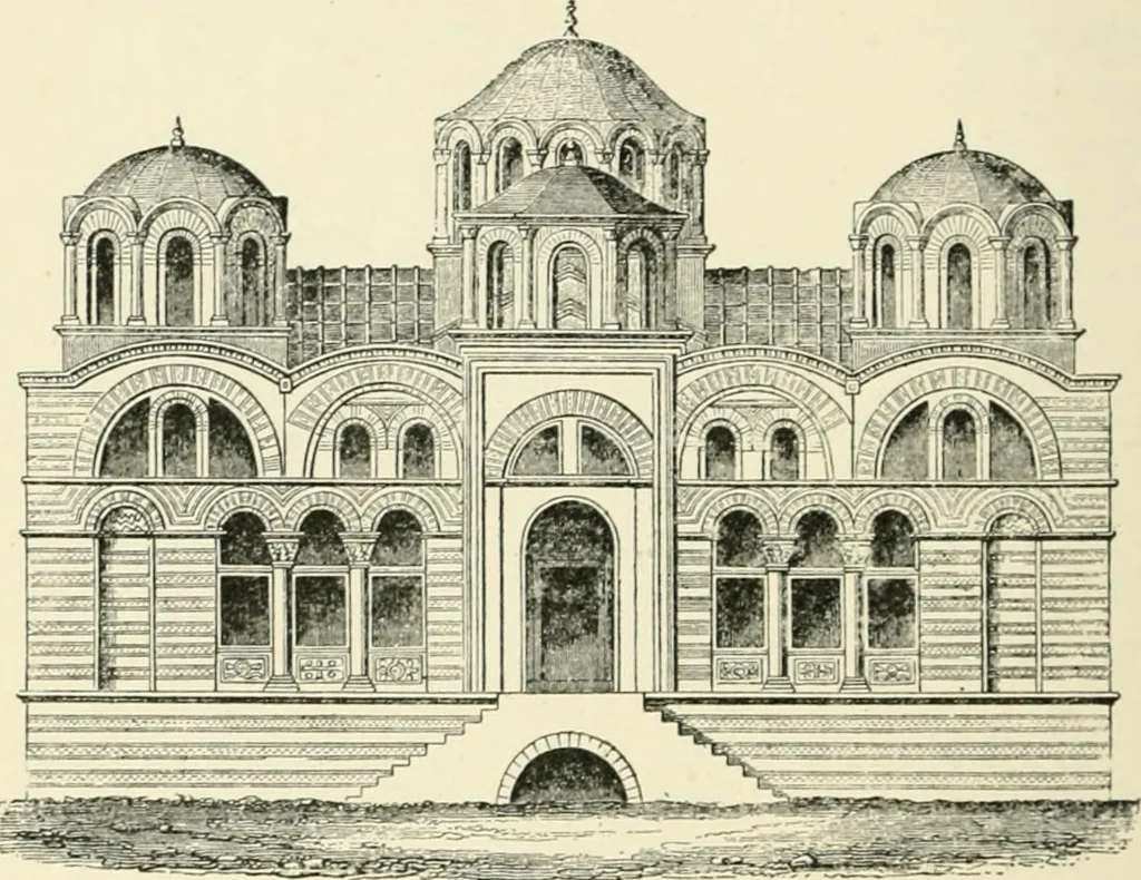 An illustration from The story of architecture: an outline of the styles in all countries, 1896, leaf 253