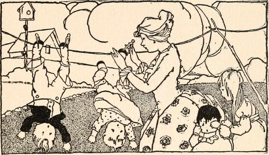 An illustration from The story of live dolls : being an account of how, on a certain June morning..., 1920, leaf 108