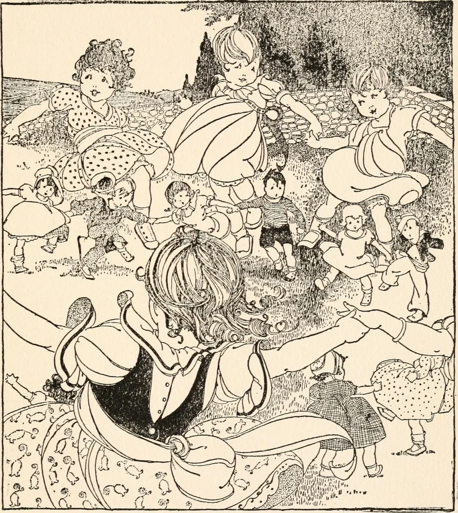 An illustration from The story of live dolls : being an account of how, on a certain June morning..., 1920, leaf 70