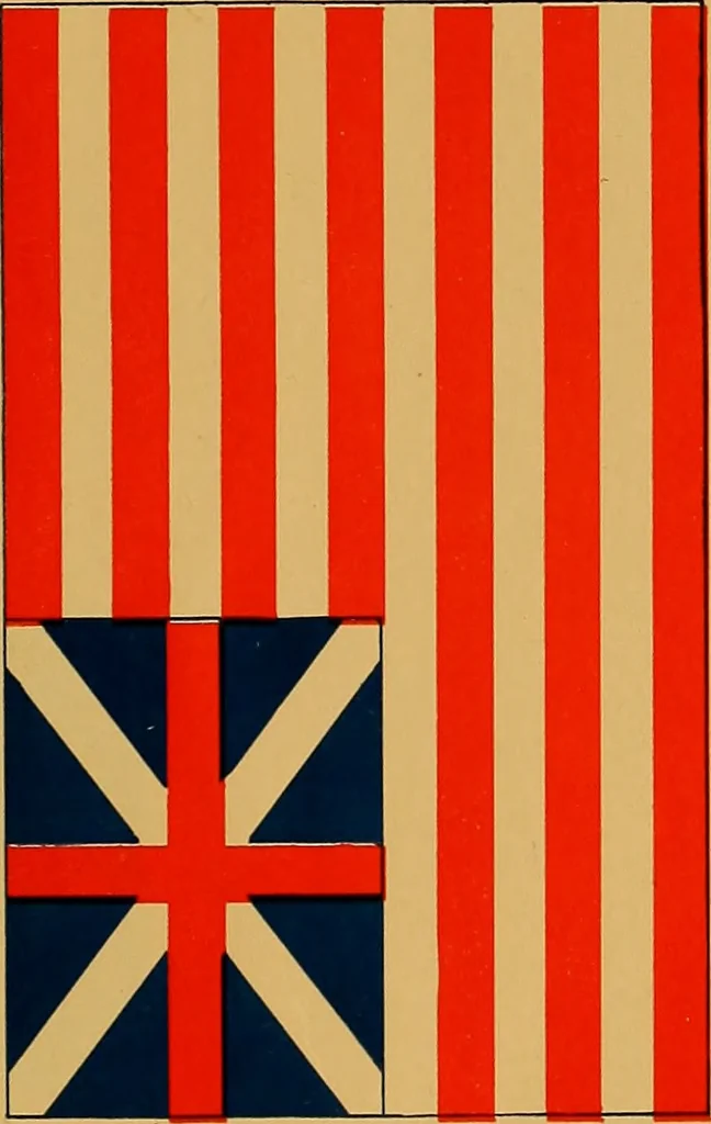 An illustration from The story of old glory, 1776-1918, Washington to Wilson, fighting for democracy and the God given liberties of a wide open sea, determined to destroy autocracy, that all humanity may live and be free, 1918, leaf 12
