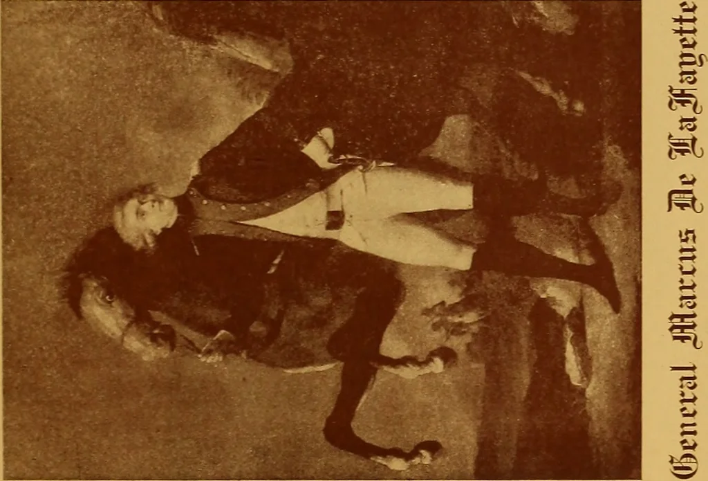 An illustration from The story of old glory, 1776-1918, Washington to Wilson, fighting for democracy and the God given liberties of a wide open sea, determined to destroy autocracy, that all humanity may live and be free, 1918, leaf 16