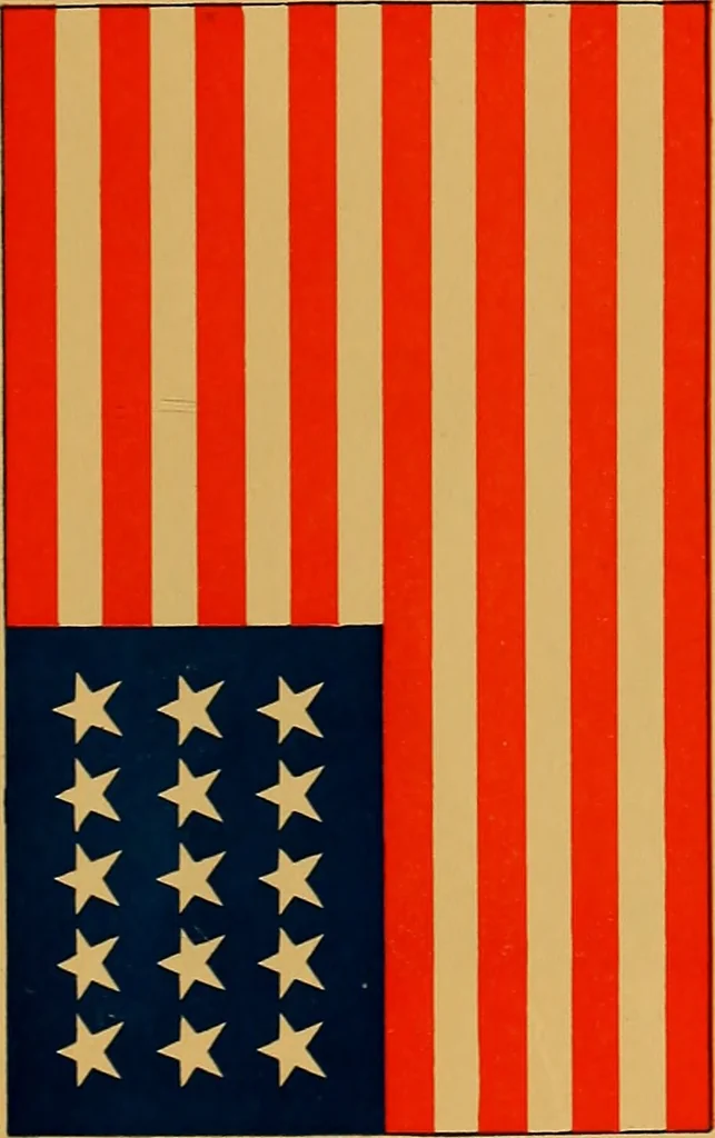 An illustration from The story of old glory, 1776-1918, Washington to Wilson, fighting for democracy and the God given liberties of a wide open sea, determined to destroy autocracy, that all humanity may live and be free, 1918, leaf 18