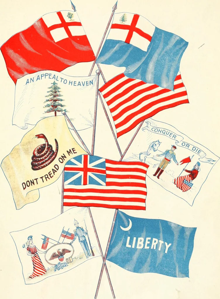 An illustration from The story of our flag, colonial and national, with historical sketch of the Quakeress Betsy Ross, 1898, leaf 26