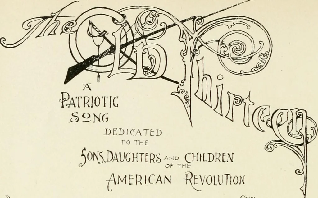 An illustration from The story of our flag, colonial and national, with historical sketch of the Quakeress Betsy Ross, 1898, leaf 39