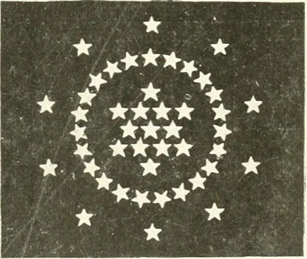 An illustration from The story of our flag, colonial and national, with historical sketch of the Quakeress Betsy Ross, 1898, leaf 42