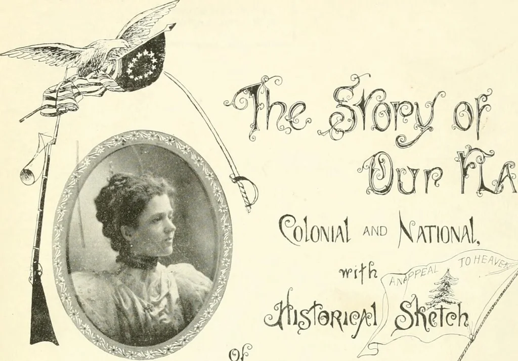 An illustration from The story of our flag, colonial and national, with historical sketch of the Quakeress Betsy Ross, 1898, leaf 6