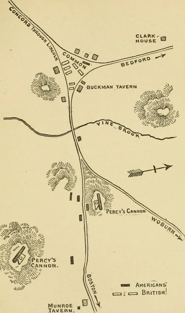 An illustration from The story of Patriots' day, Lexington and Concord, April 19, 1775, with poems brought out on the first observation of the anniversary holiday, 1895, leaf 76