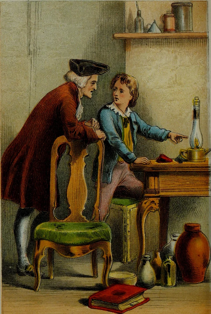 An illustration from The story of Sir Humphrey Davy and the invention of the safety-lamp, 1878, leaf 7