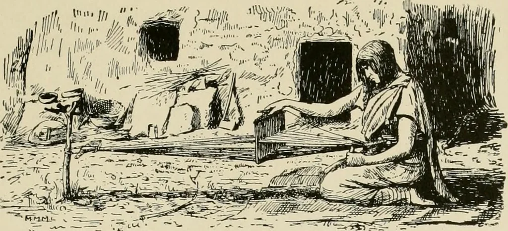 An illustration from The story of textiles, 1916, leaf 14