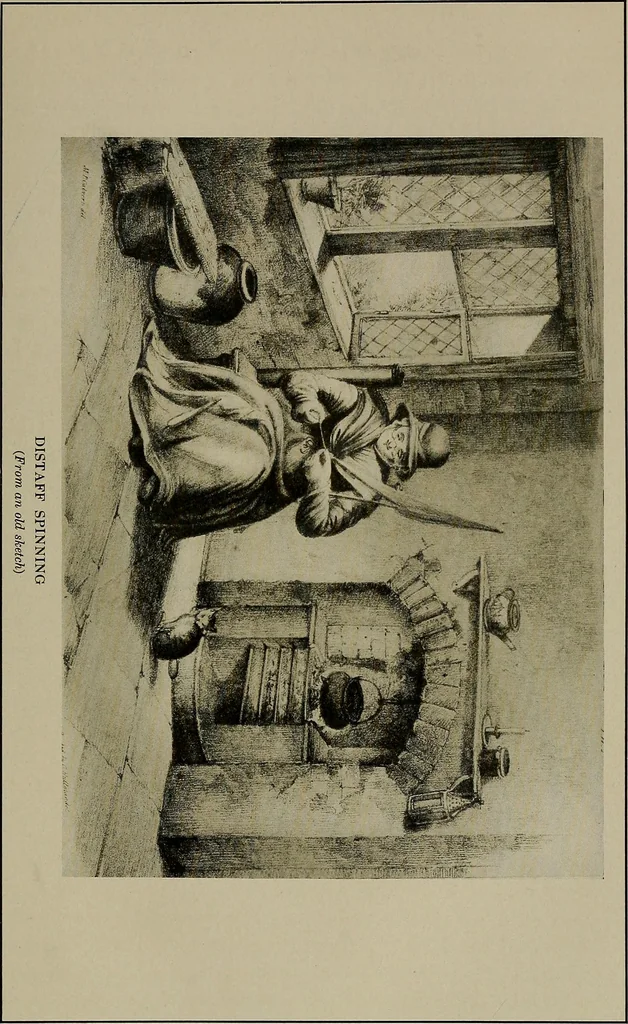 An illustration from The story of textiles; a bird's-eye view of the history of the beginning and the growth of the industry by which mankind is clothed, 1912, leaf 160