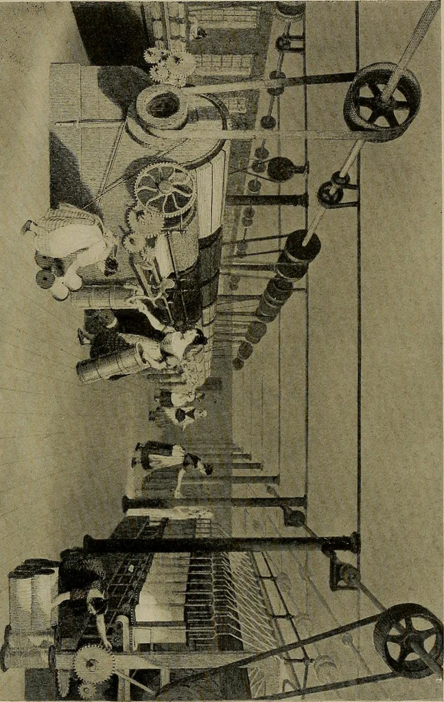 An illustration from The story of textiles; a bird's-eye view of the history of the beginning and the growth of the industry by which mankind is clothed, 1912, leaf 240
