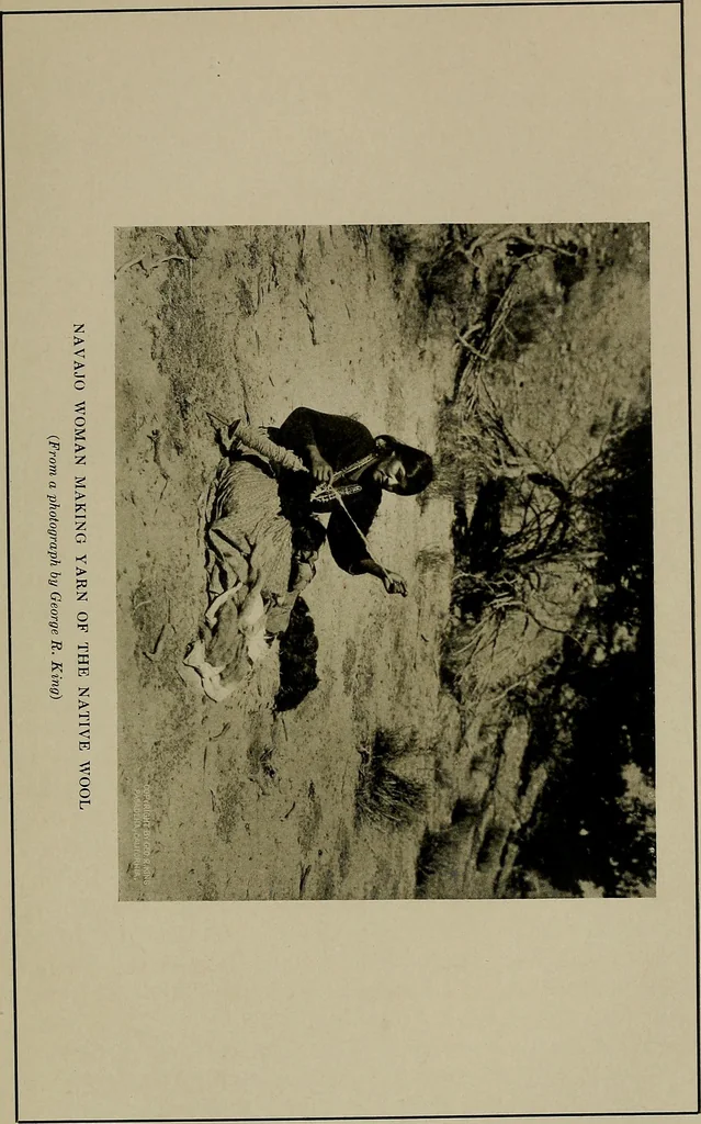 An illustration from The story of textiles; a bird's-eye view of the history of the beginning and the growth of the industry by which mankind is clothed, 1912, leaf 32