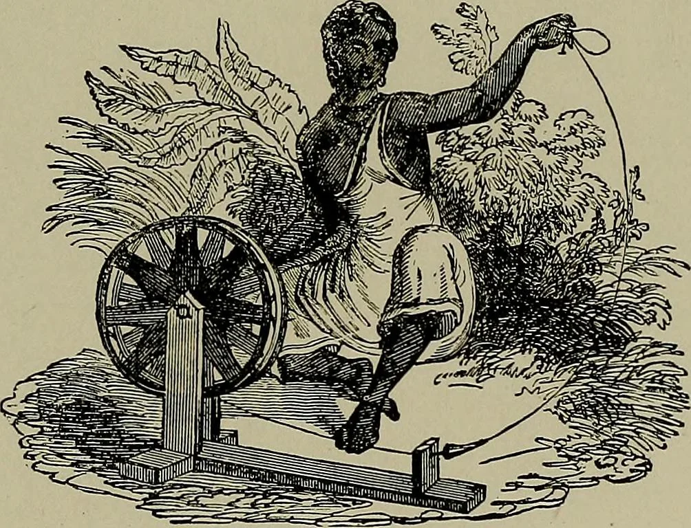 An illustration from The story of textiles; a bird's-eye view of the history of the beginning and the growth of the industry by which mankind is clothed, 1912, leaf 98