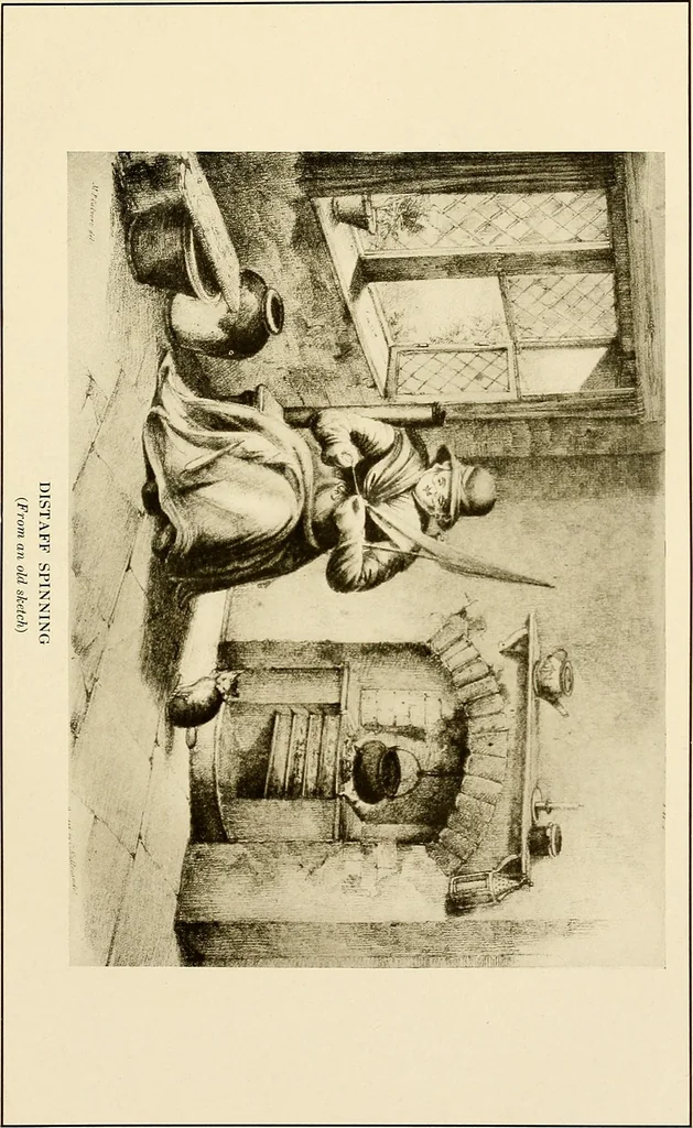 An illustration from The story of textiles; a bird's-eye view of the history of the beginning and the growth of the industry by which mankind is clothed, 1912, leaf 162