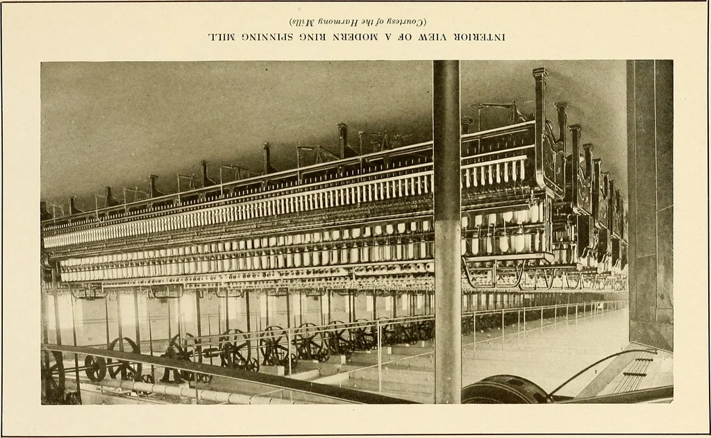 An illustration from The story of textiles; a bird's-eye view of the history of the beginning and the growth of the industry by which mankind is clothed, 1912, leaf 322